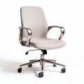 Office chair with adjustable height and ergonomic design in light gray fabric