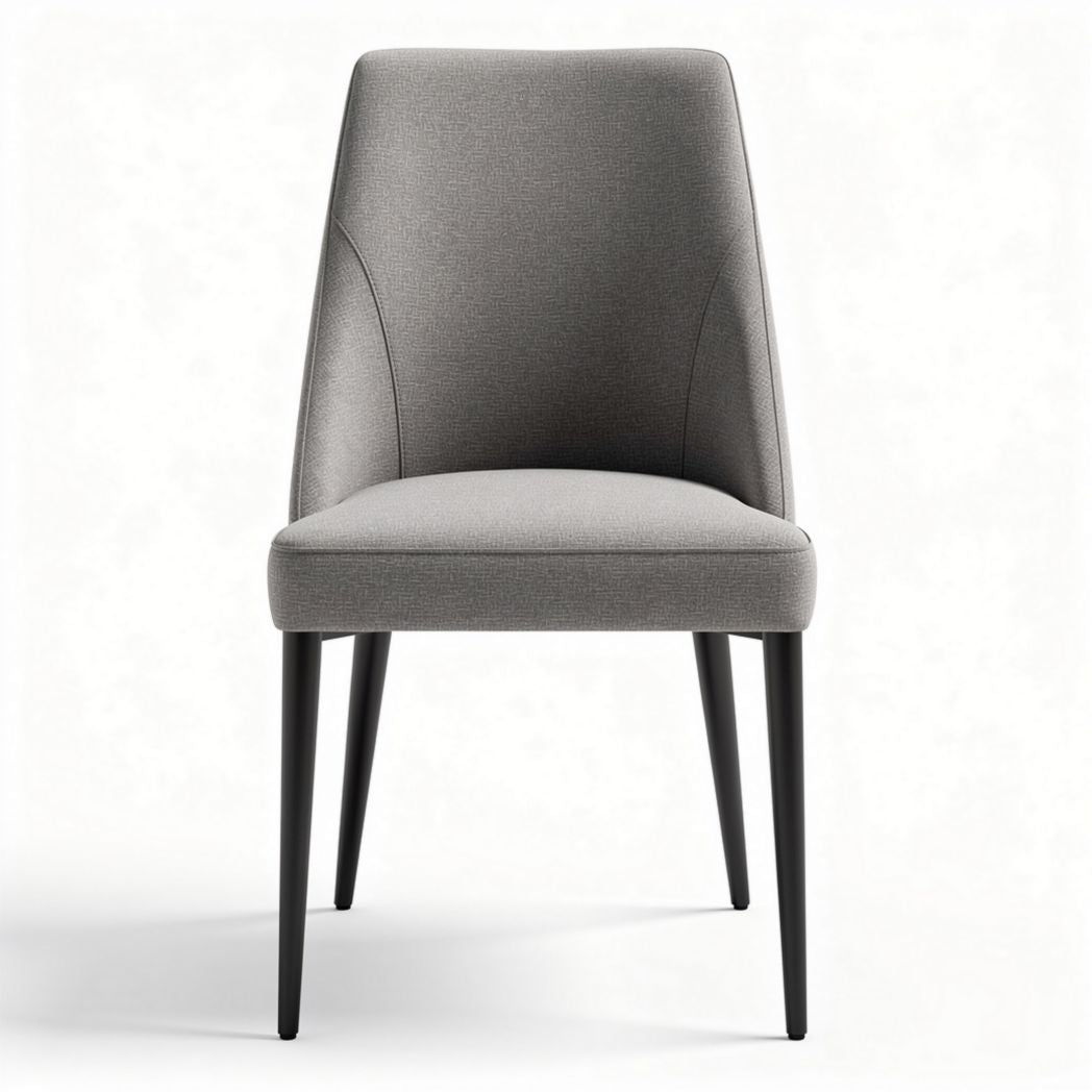 Upholstered dining chair in gray fabric with metal legs 45 x 50 x 90cm