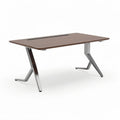 Wooden office desk with metal frame and cable management 140 x 70 x 75cm