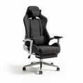 Ergonomic gaming chair with adjustable height and armrests in gray fabric