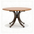 Round wooden dining table with metal base 120 x 120 x 75cm