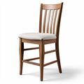 Wooden bar stool with cushioned seat in natural finish 45 x 45 x 100cm