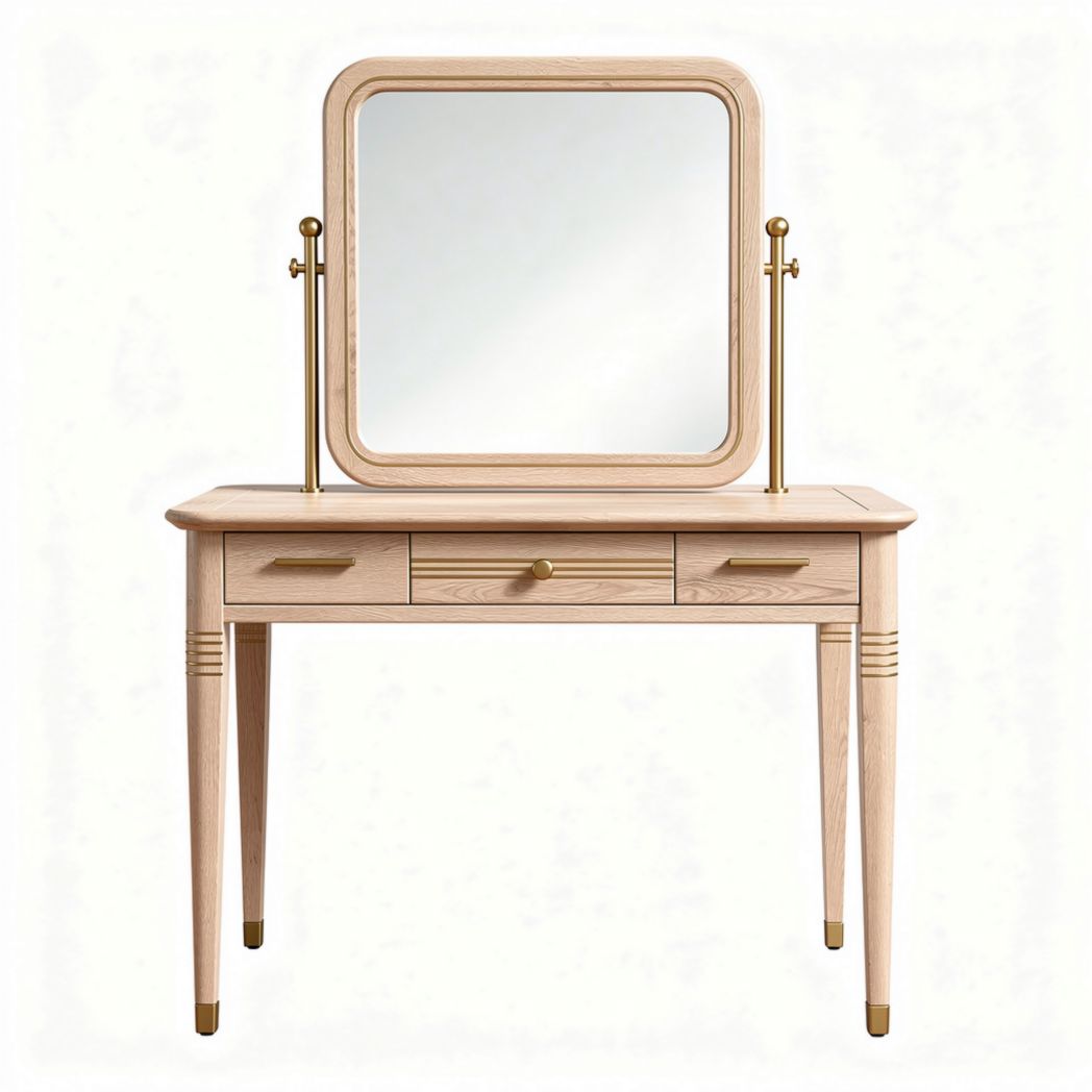 Wooden vanity table with adjustable mirror and storage drawer 100 x 45 x 75cm